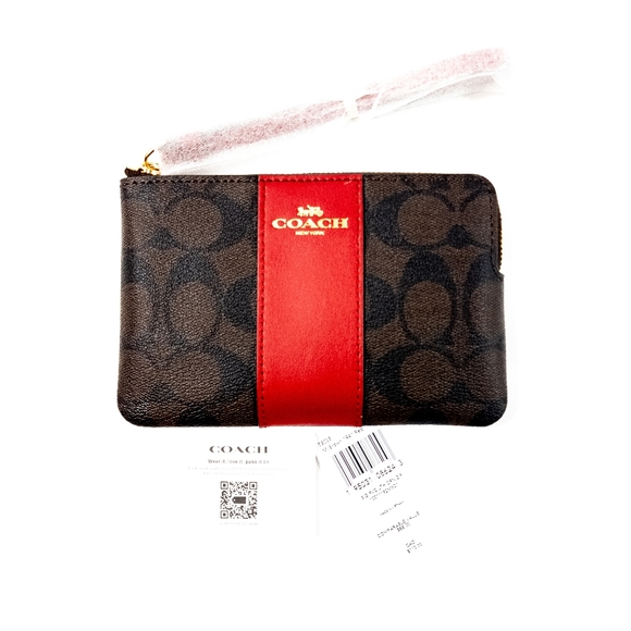 Coach Signature PVC Corner Zip Wristlet - Picture 3 of 6